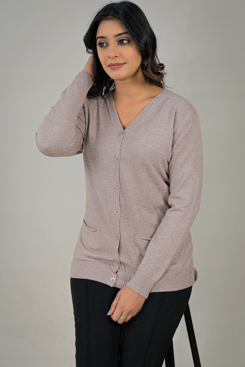 Soul Armor Solid Full Sleeve Button Cardigan Sweater