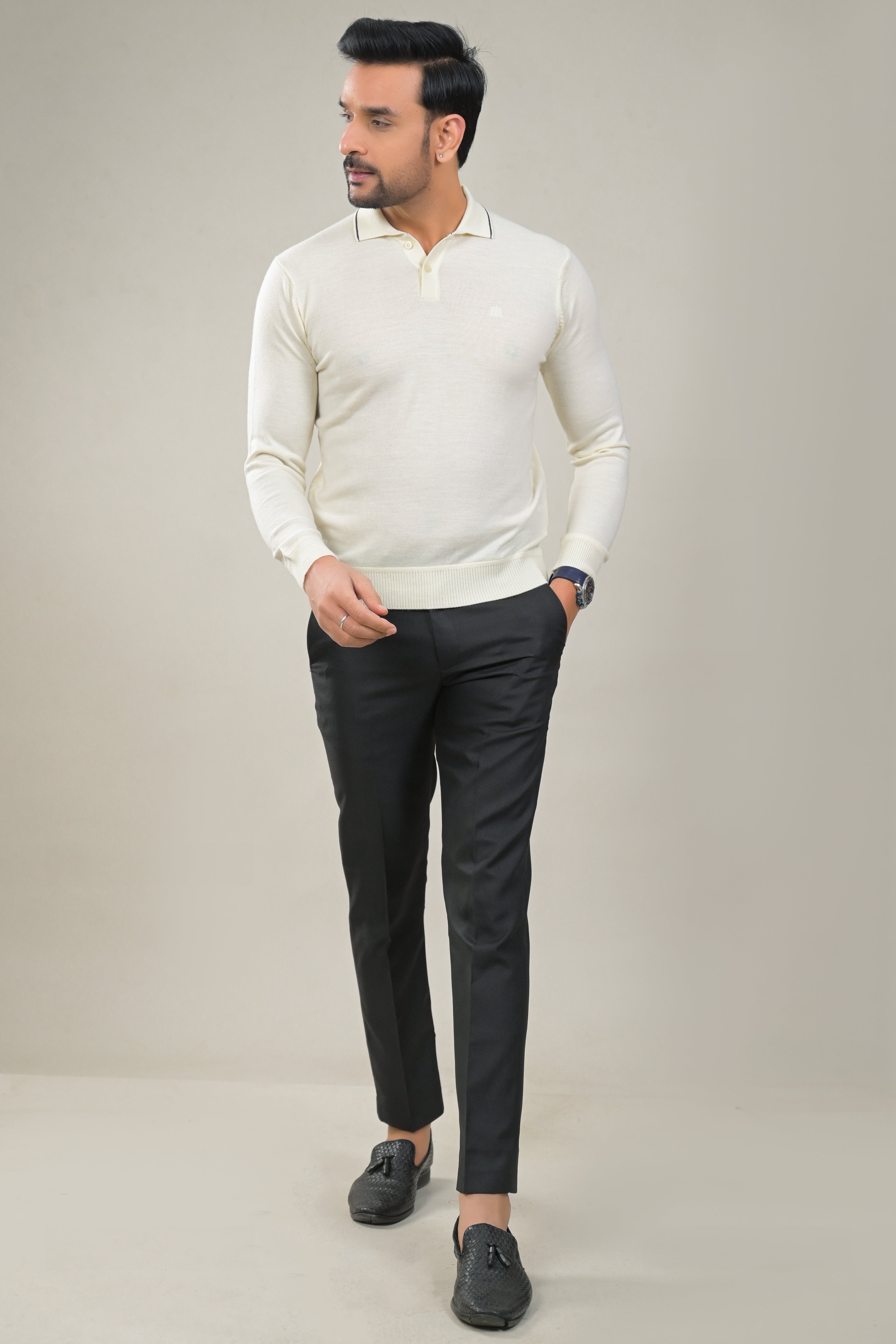 Raymond Mens Classic Textured Polo Neck Sweater