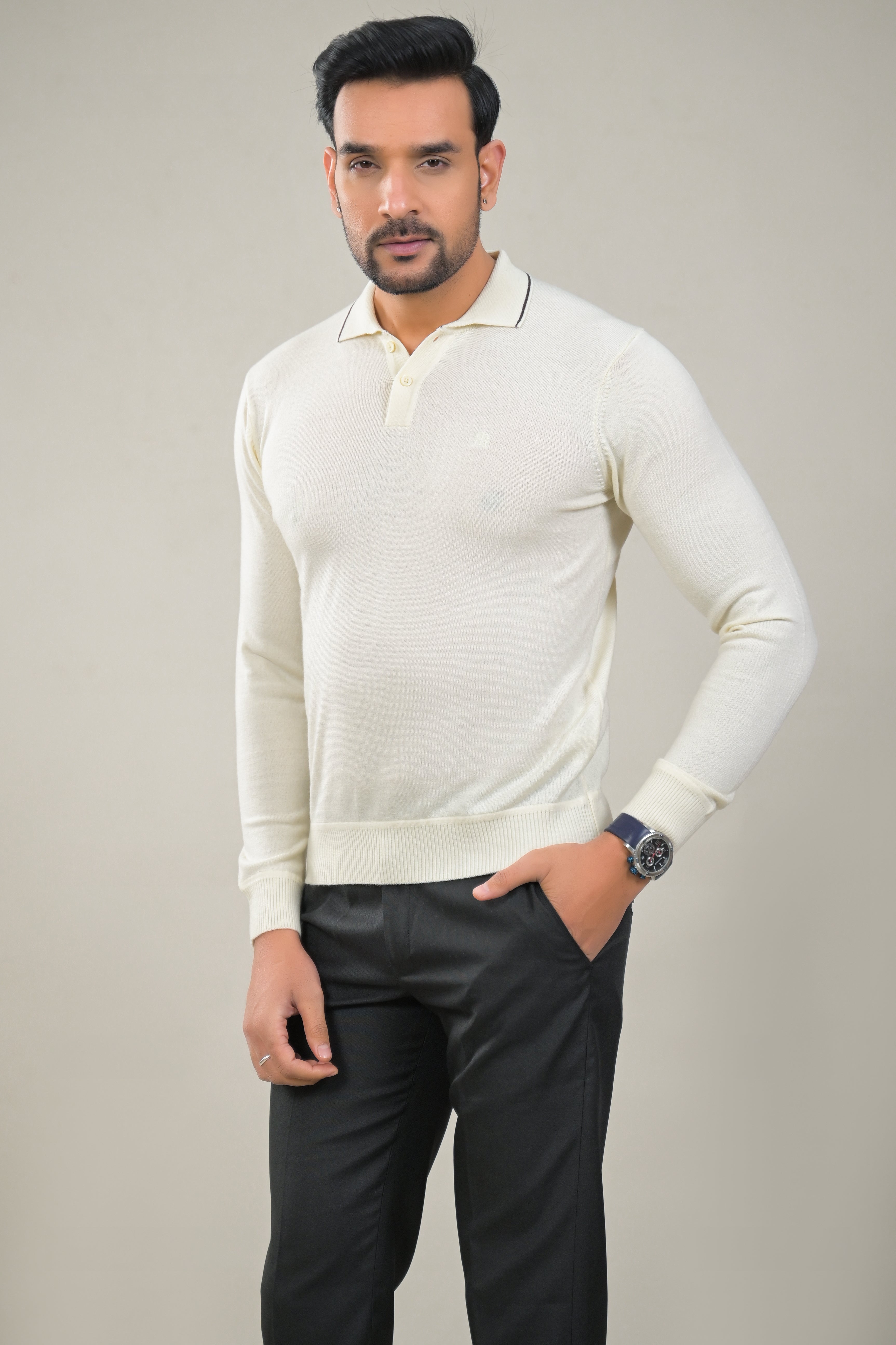 Raymond Mens Classic Textured Polo Neck Sweater