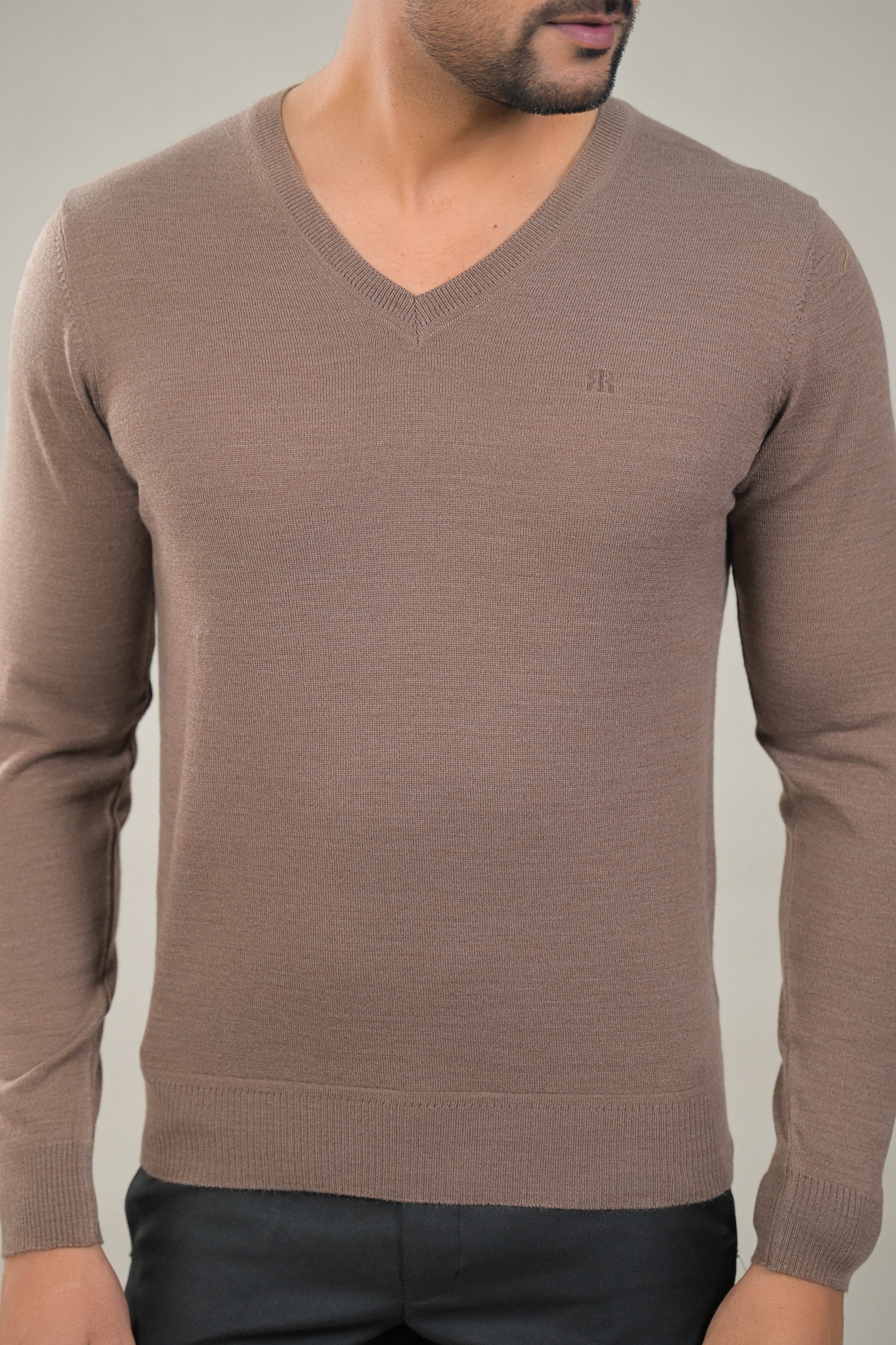 Raymond Solid V-Neck Knit Pullover Sweater