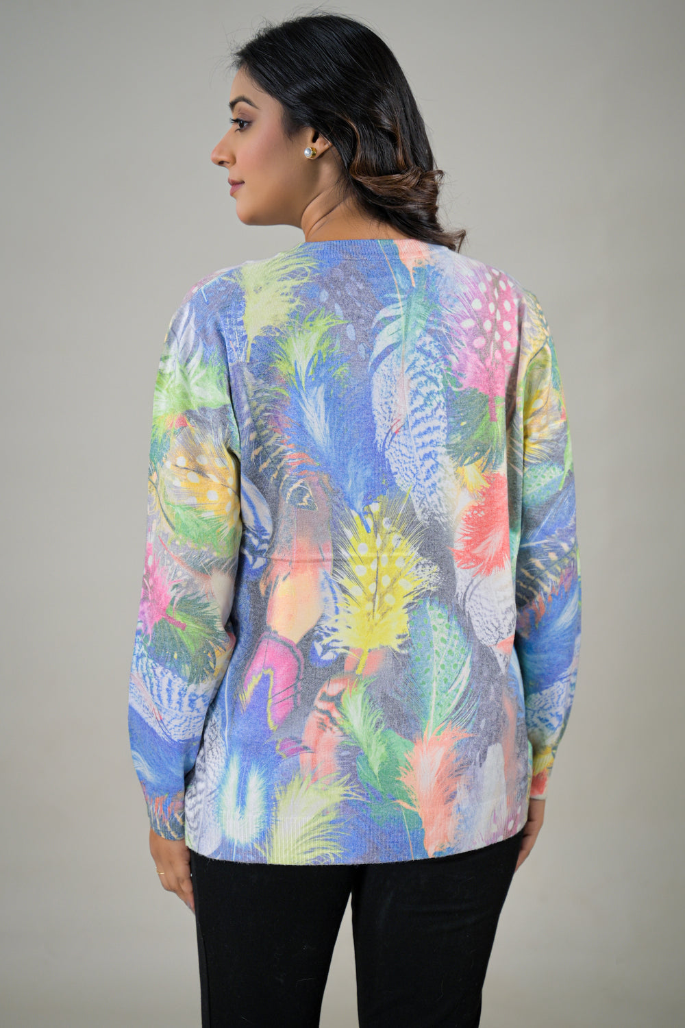 Soul Armor All-Over Tropical Printed Full Sleeve Ladies Top