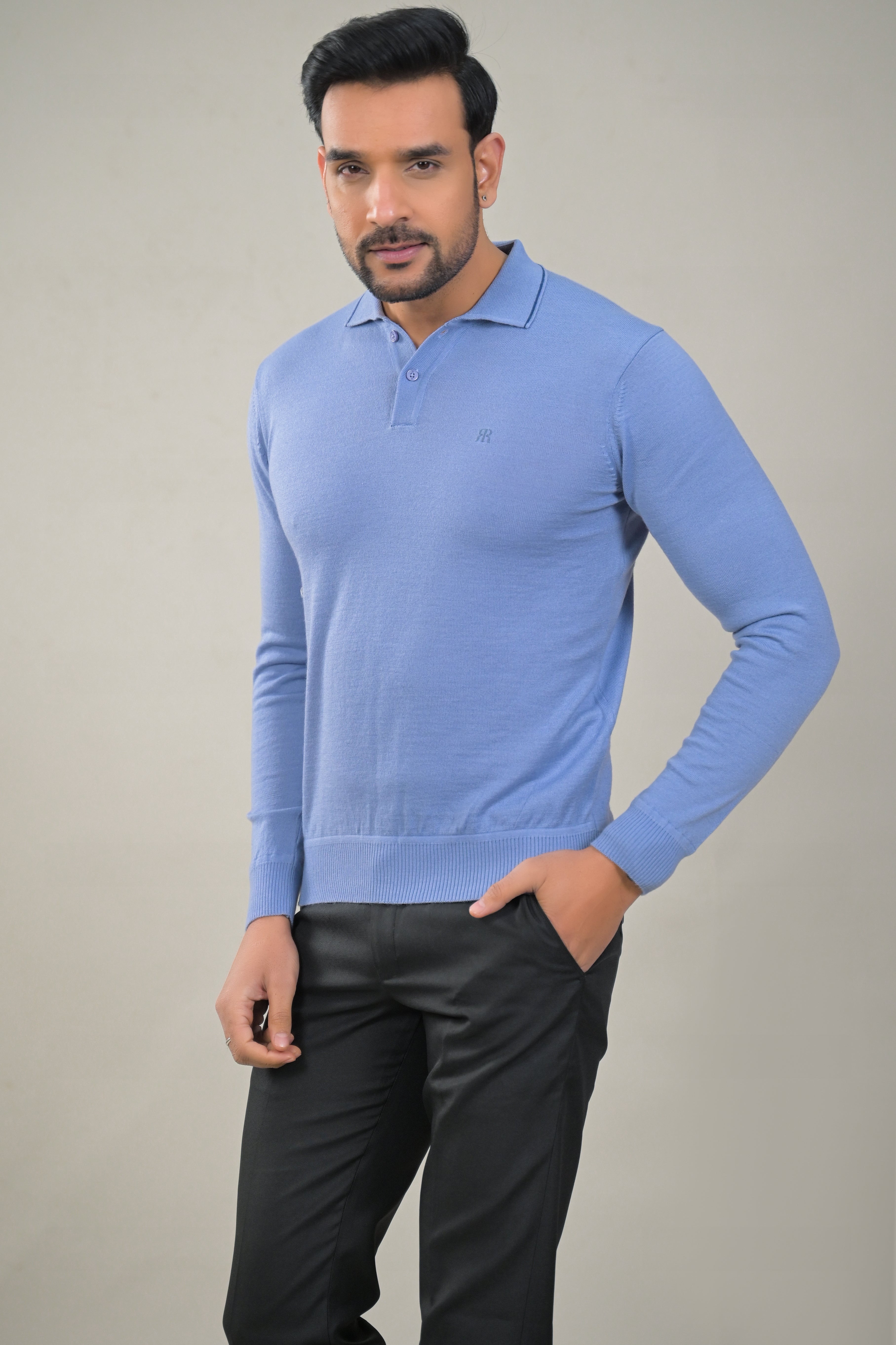 Raymond Mens Classic Textured Polo Neck Sweater