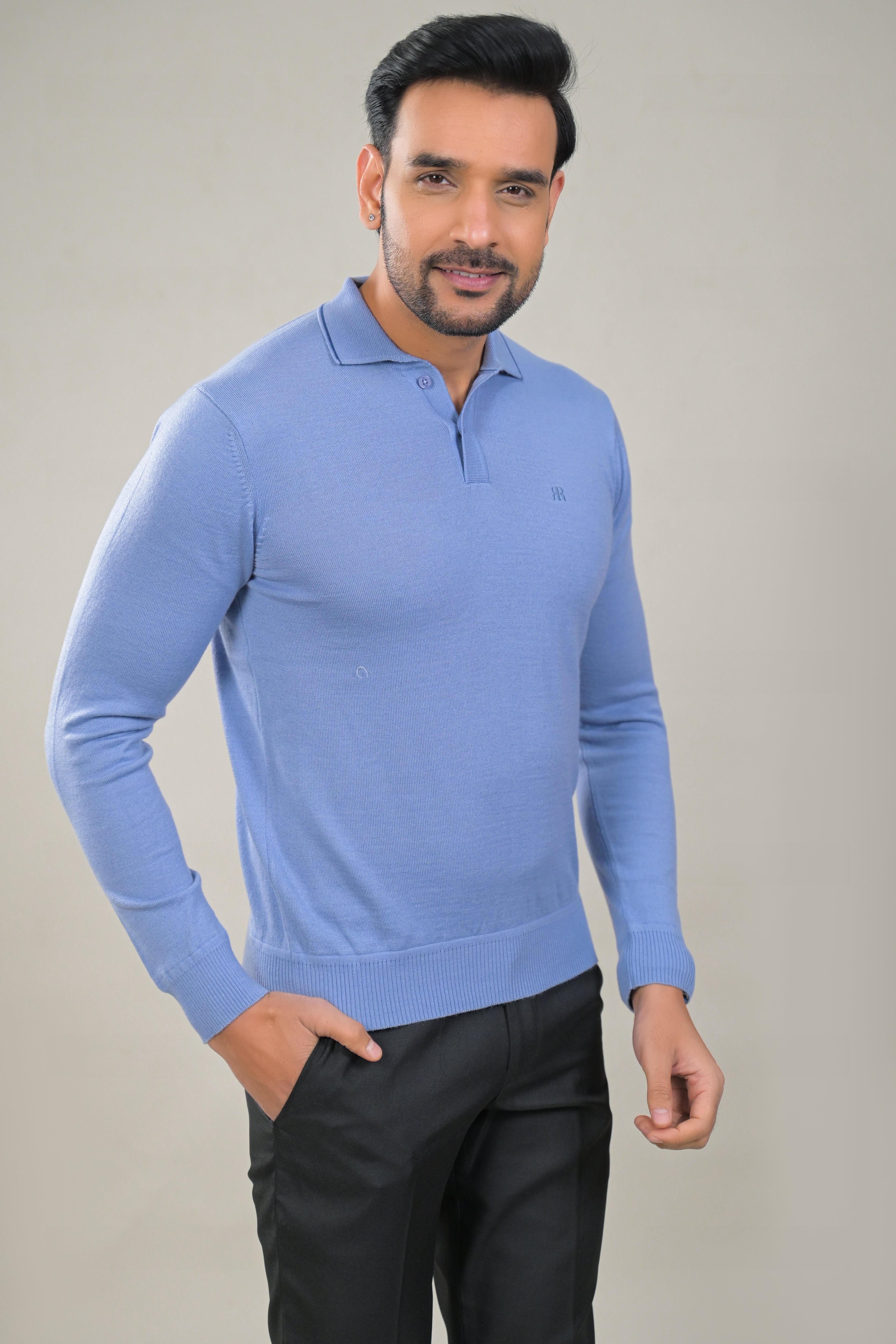 Raymond Mens Classic Textured Polo Neck Sweater