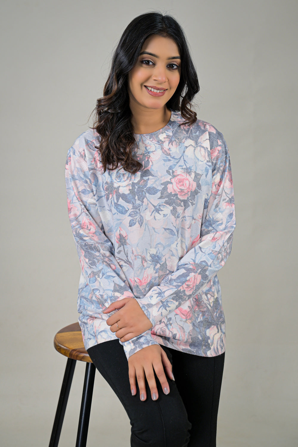 Soul Armor Stylish Floral Printed Winter Wear Ladies Top
