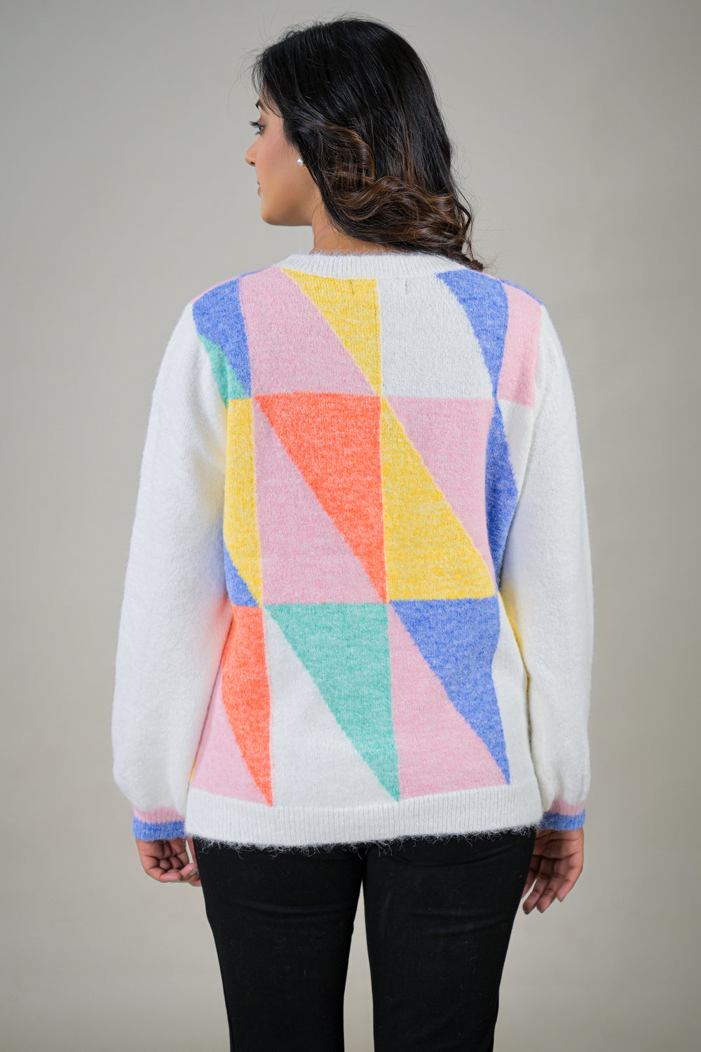 Soul Armor Abstract Geometric Design Full Sleeve Sweater