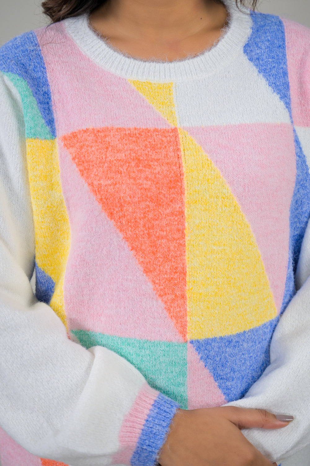 Soul Armor Abstract Geometric Design Full Sleeve Sweater