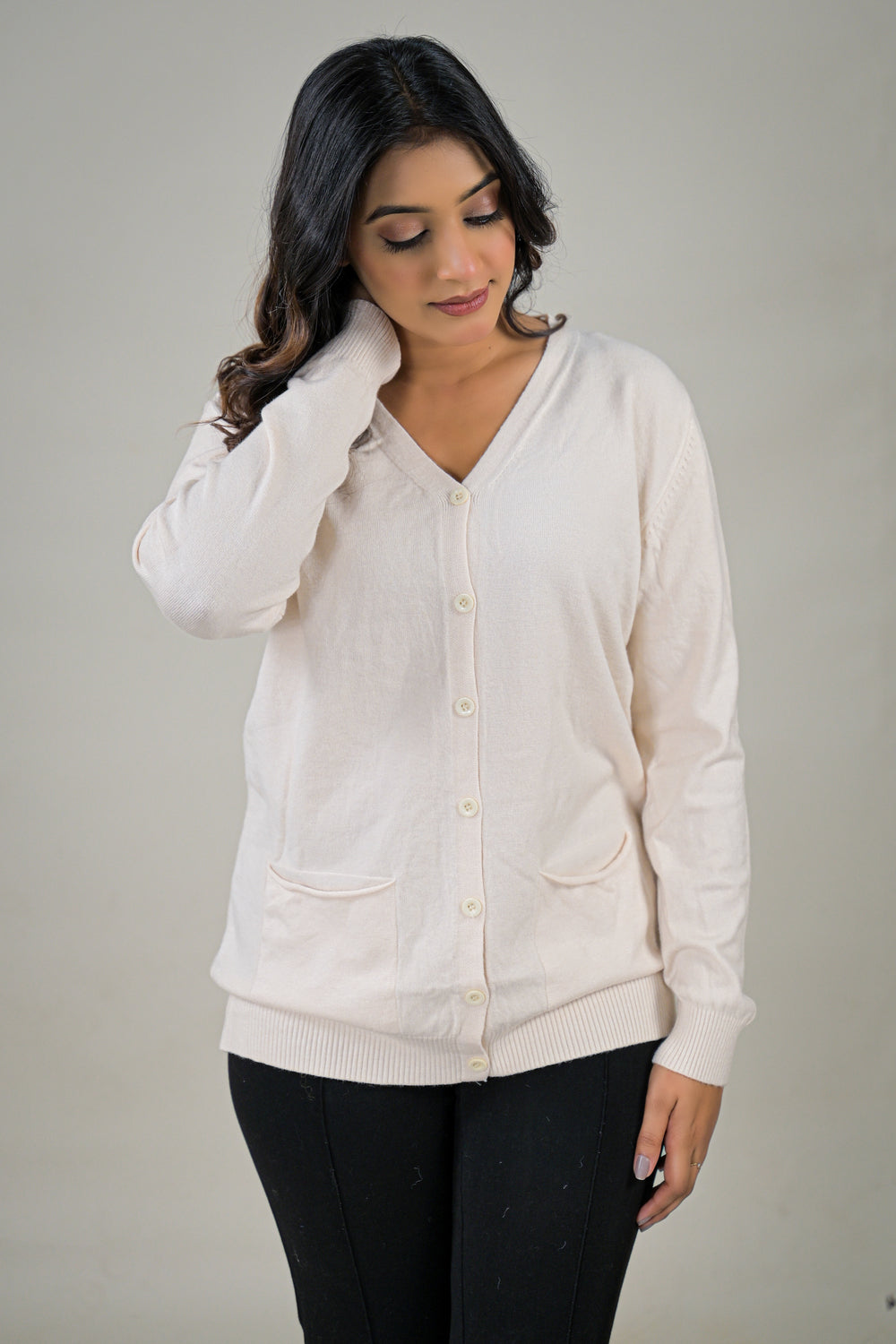 Soul Armor Solid Full Sleeve Button Cardigan Sweater