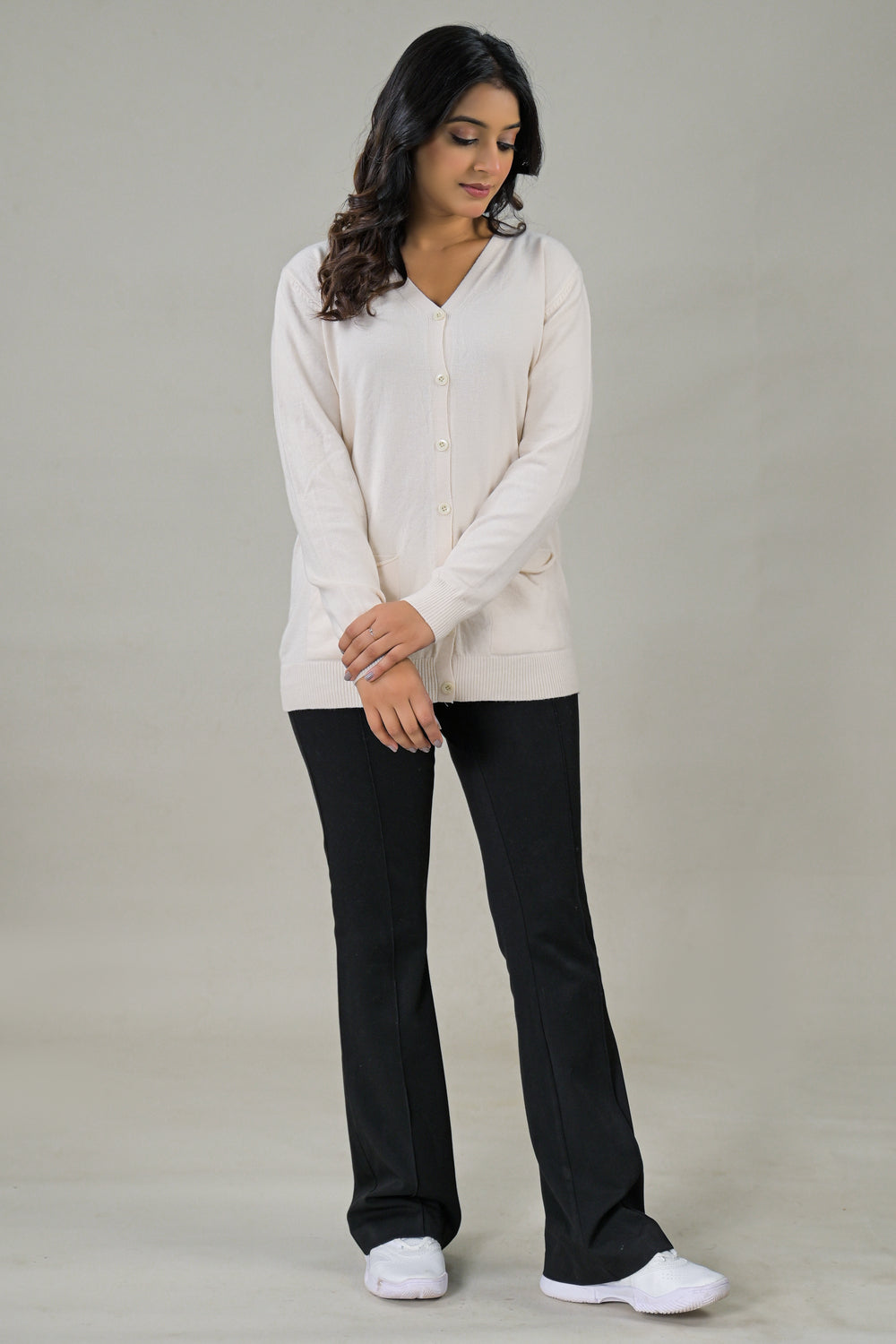 Soul Armor Solid Full Sleeve Button Cardigan Sweater