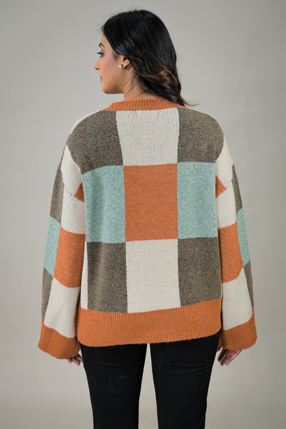 Soul Armor Casual Knit Patchwork Winter Wear Sweater