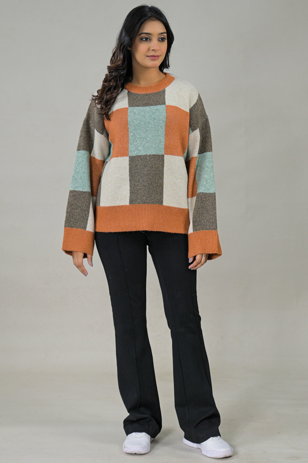 Soul Armor Casual Knit Patchwork Winter Wear Sweater