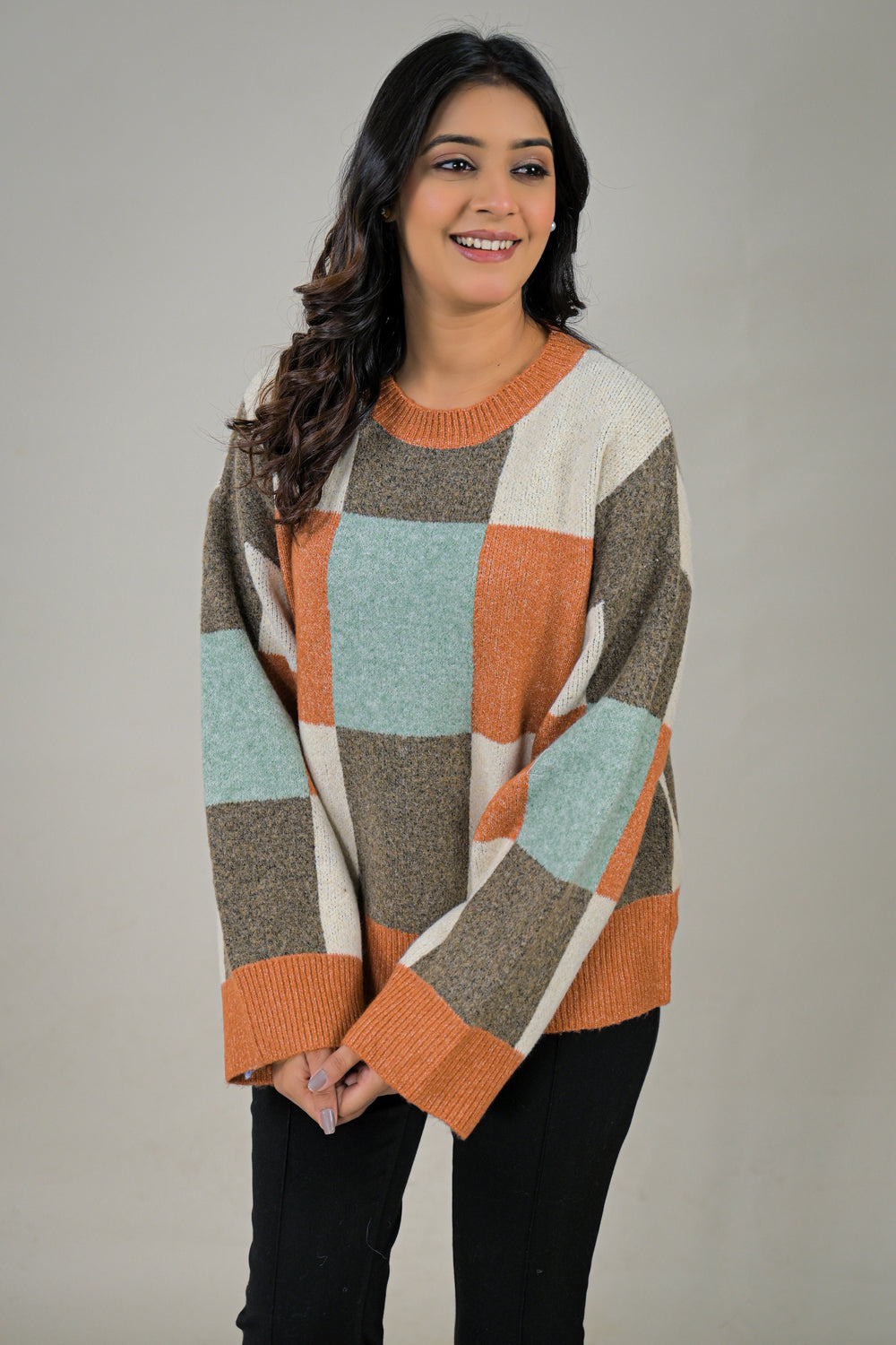 Soul Armor Casual Knit Patchwork Winter Wear Sweater