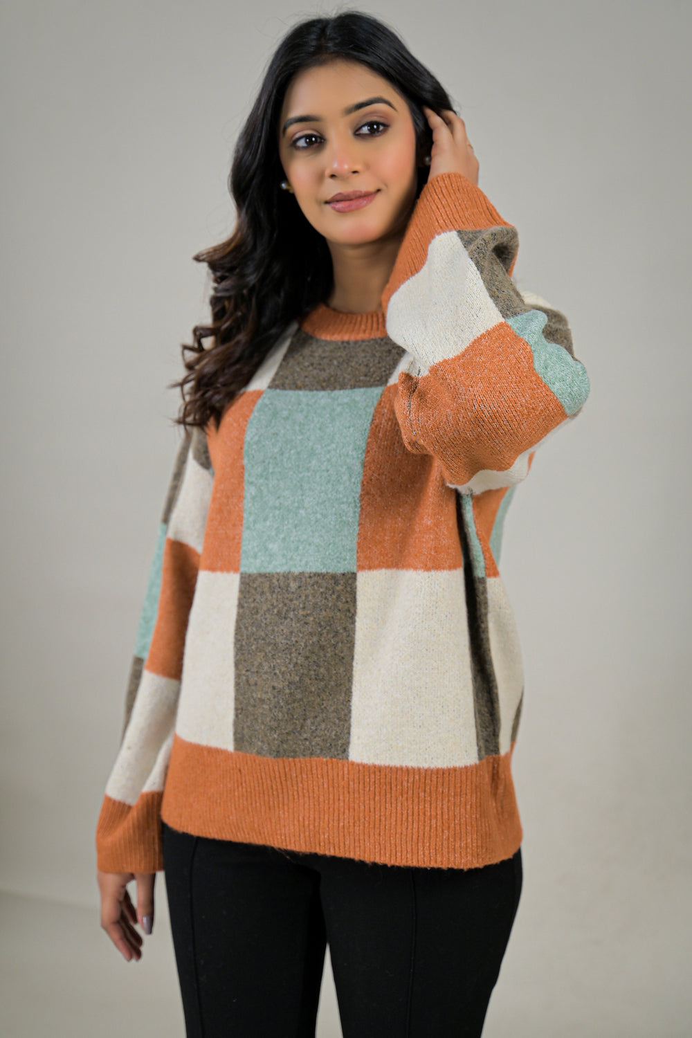 Soul Armor Casual Knit Patchwork Winter Wear Sweater