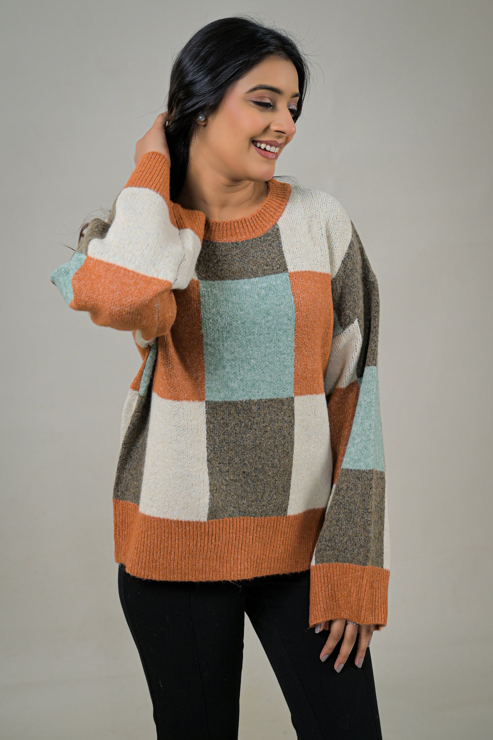 Soul Armor Casual Knit Patchwork Winter Wear Sweater