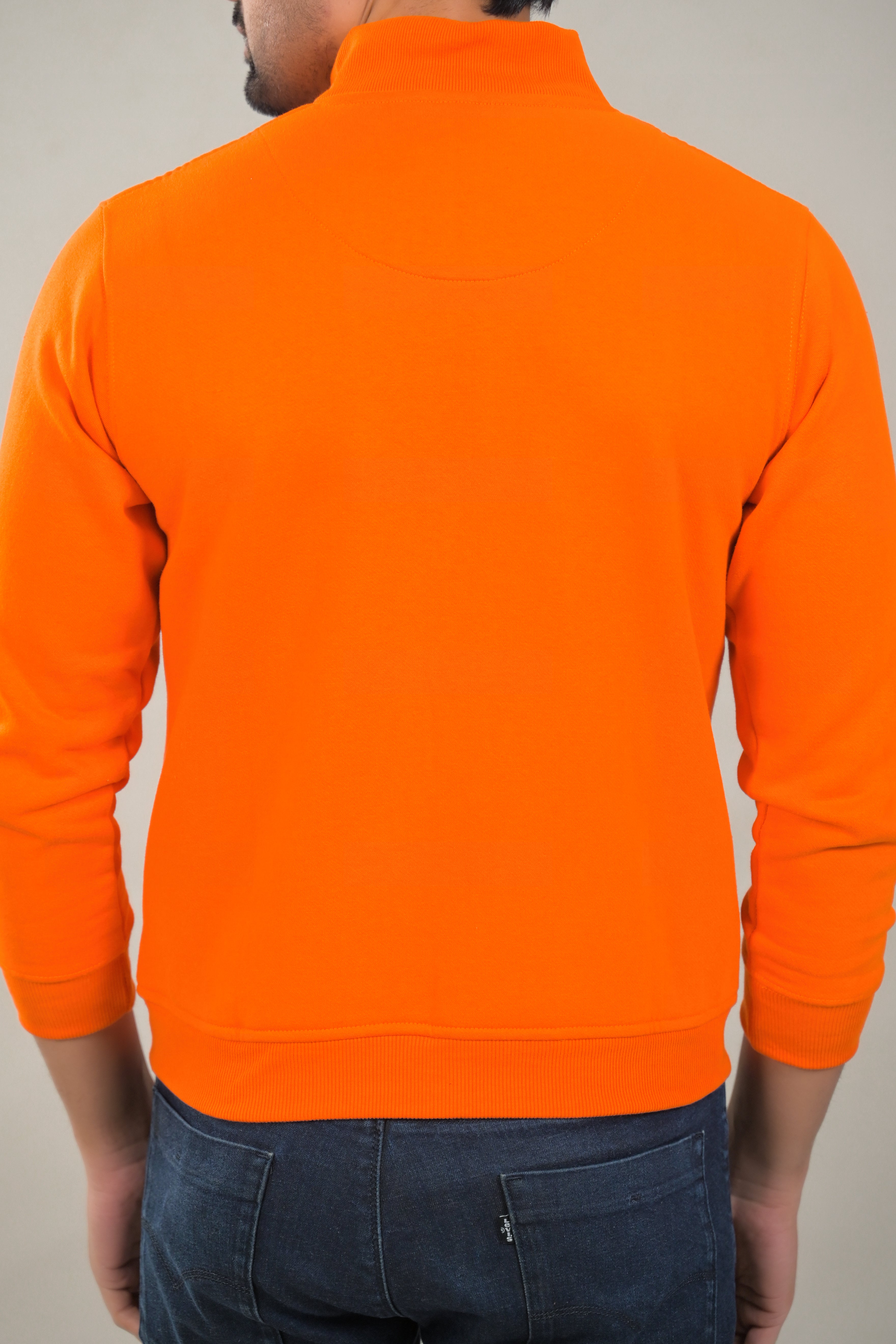 Elevate Solid Full Zip High Neck Mens Sweatshirt