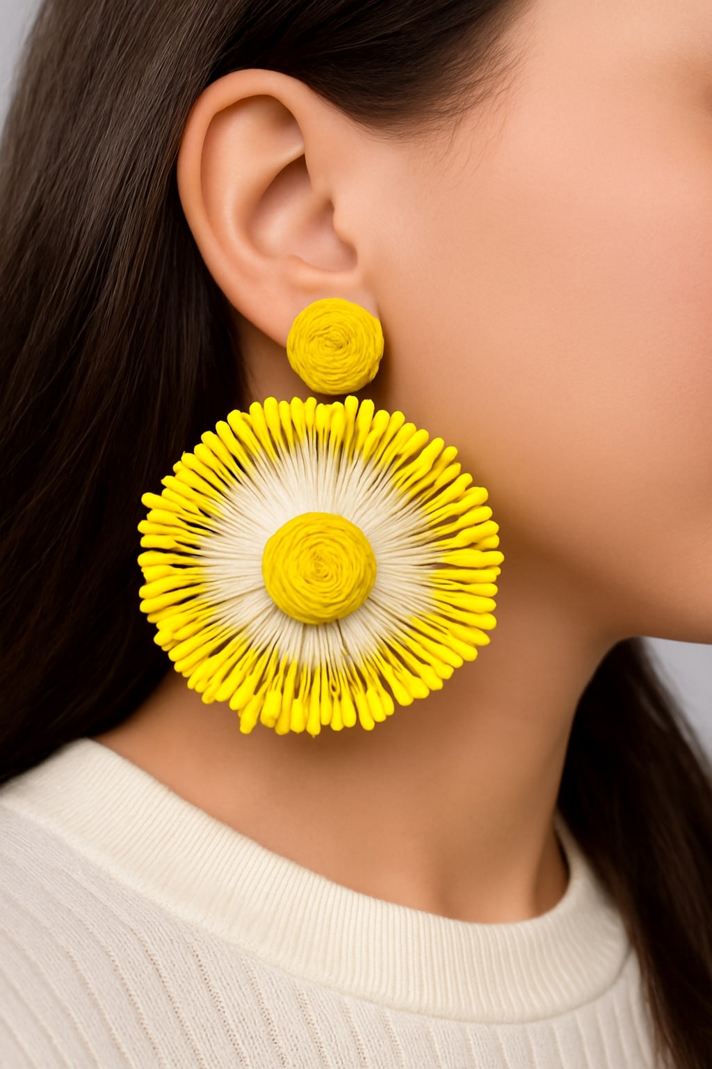 Yellow Sunburst Earrings