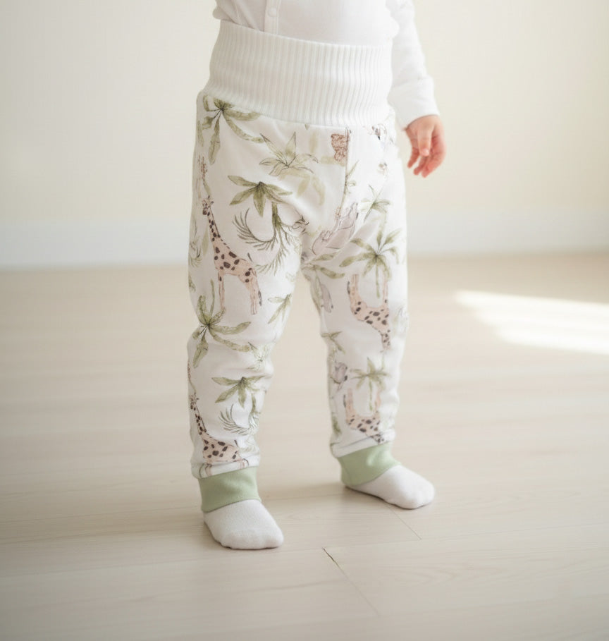 Vats Lil Luxe Green Allover Floral Printed Baby Bottom with Elastic Waist