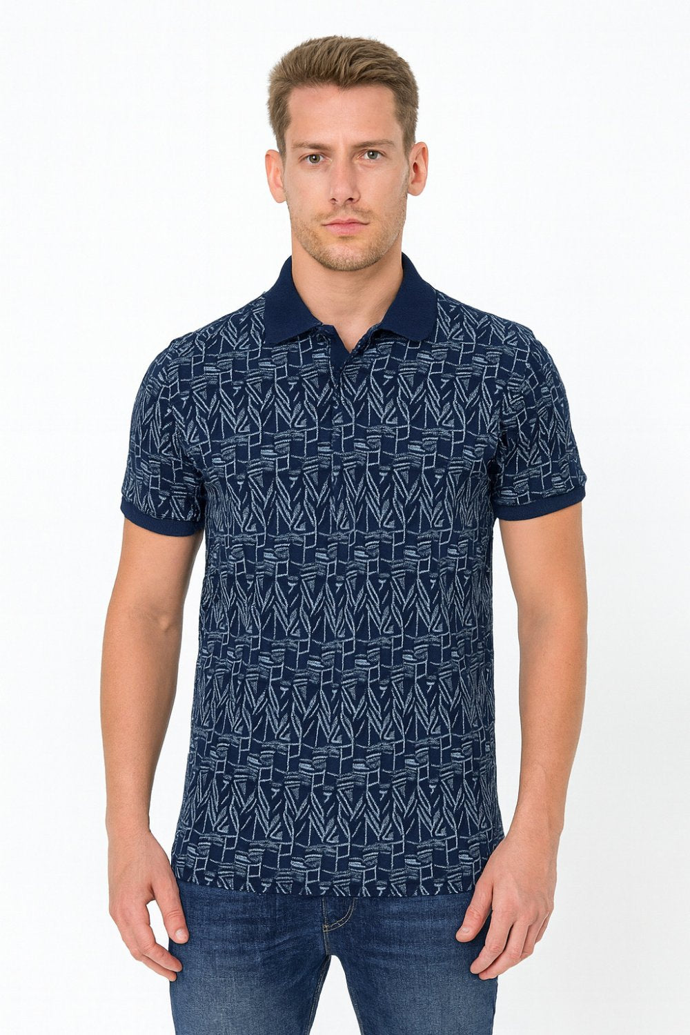 Parx  Half Sleeve  Abstract Print Polo T-shirt