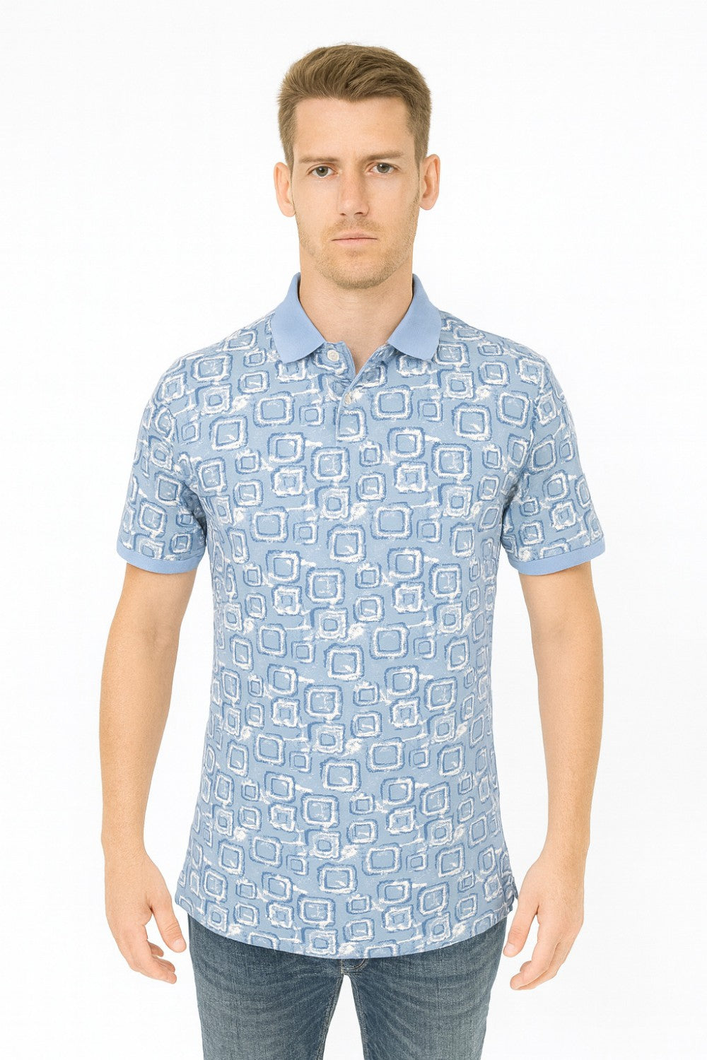 Parx Half Sleeve Geometric Print Polo T-shirt