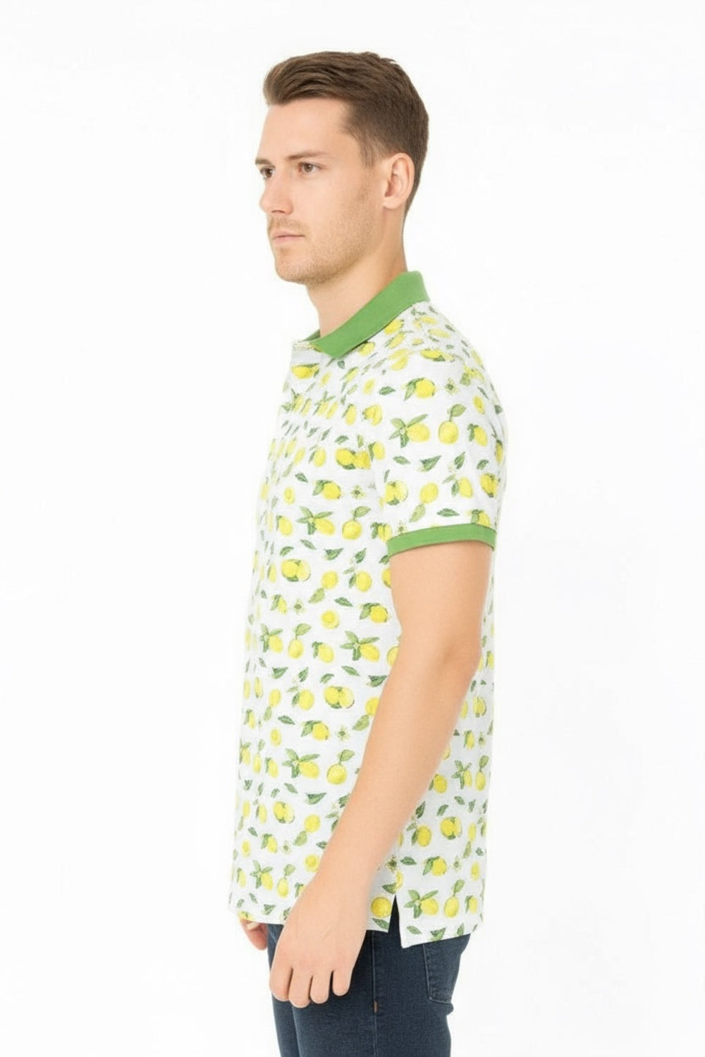 Parx Lemon Citrus Print  Half Sleeve Polo T-shirt