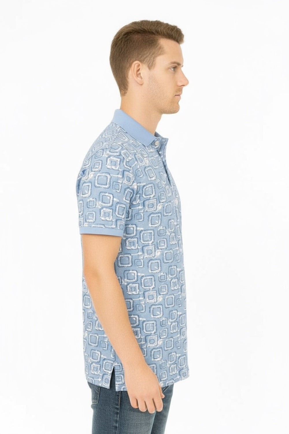 Parx Half Sleeve Geometric Print Polo T-shirt