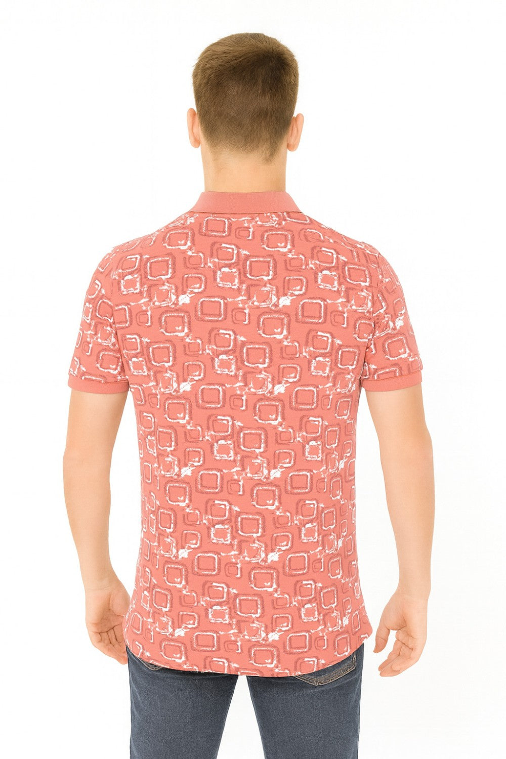 Parx Half Sleeve Geometric Print Polo T-shirt