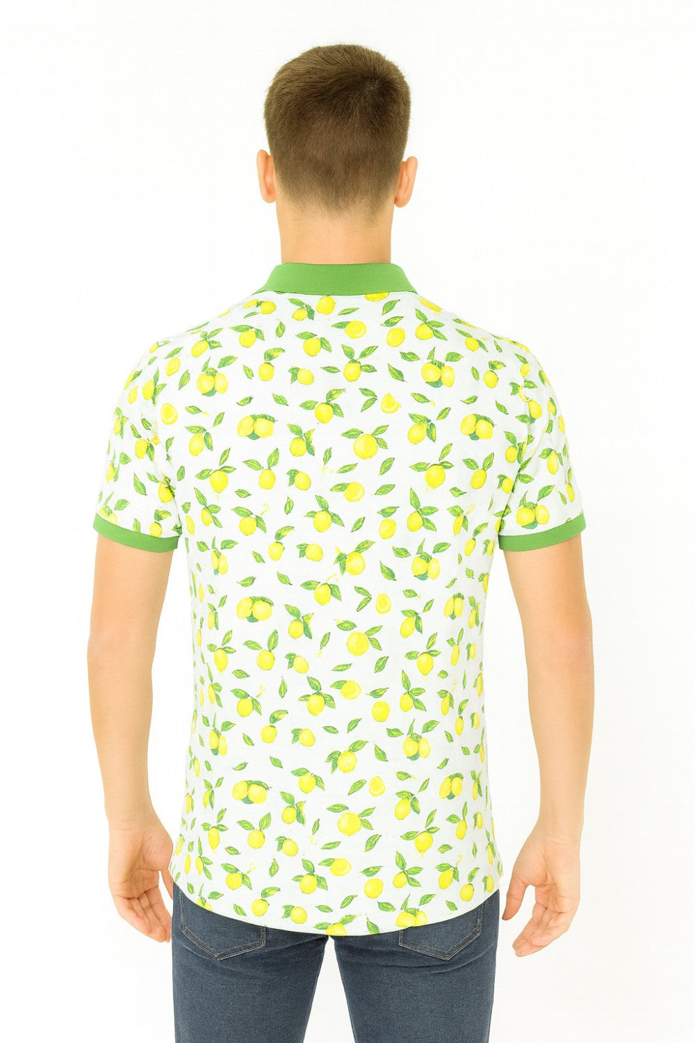Parx Lemon Citrus Print  Half Sleeve Polo T-shirt