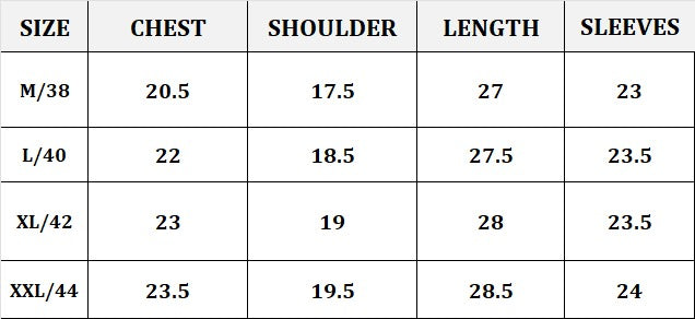 Size Chart (inch)