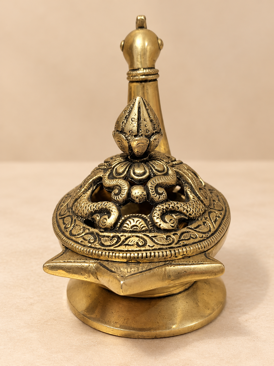 Antique Golden Bird Design Decorative Pooja Diya