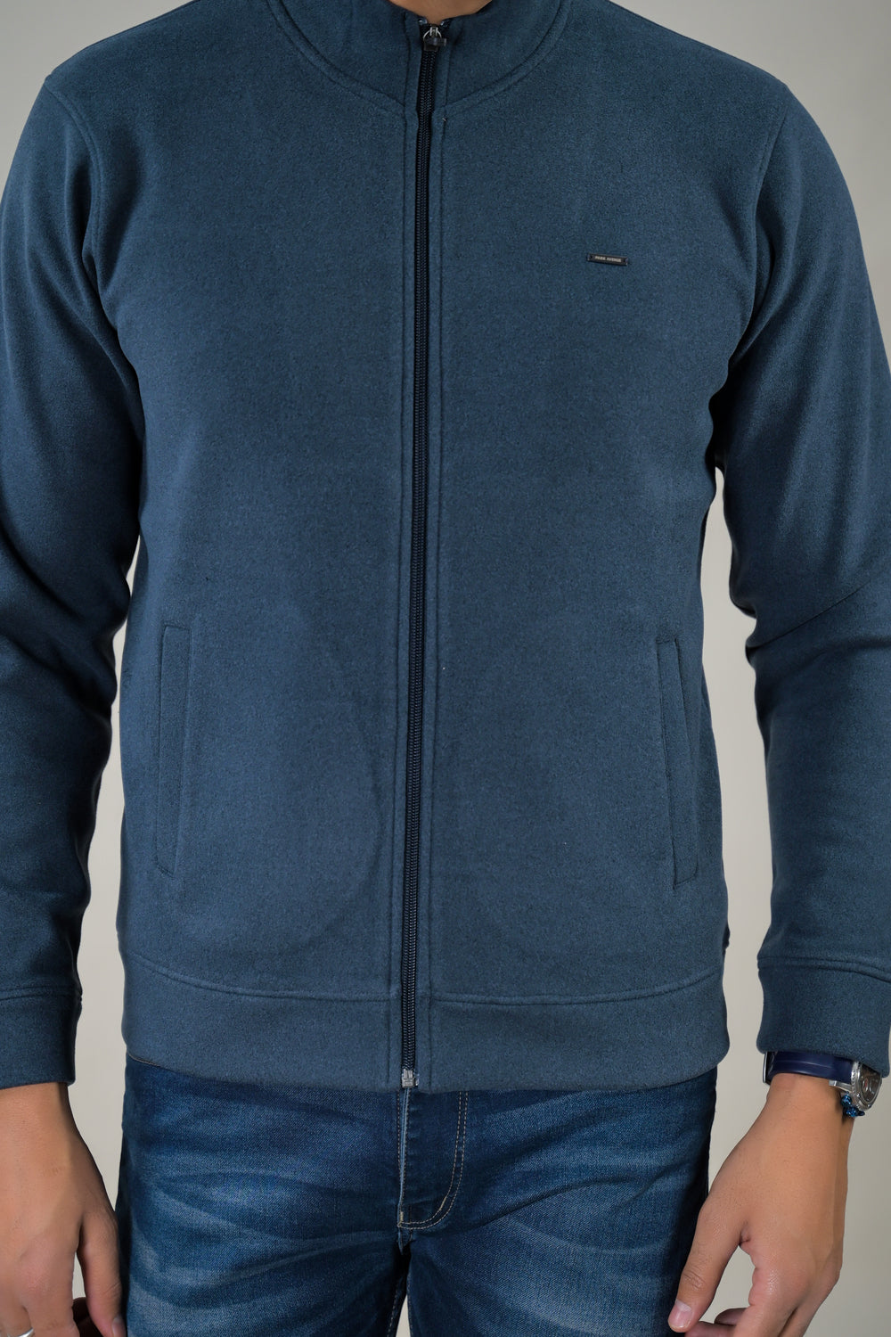 Park- Avenue Men's Stand Collar Zip-Up Sweatshirt.