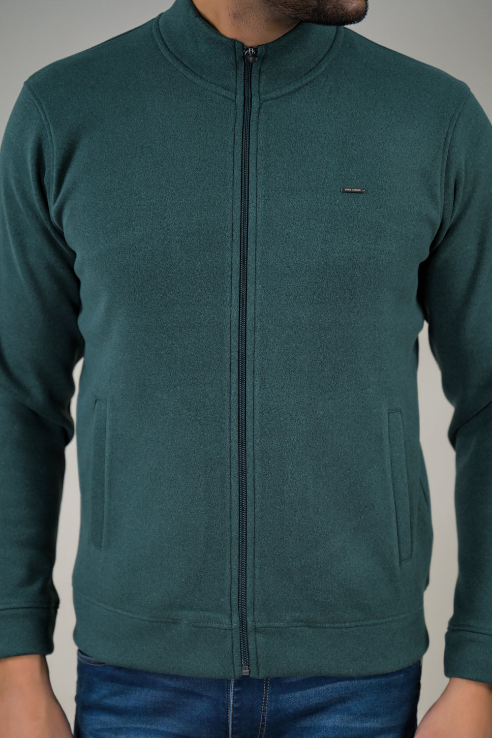 Park- Avenue Men's Stand Collar Zip-Up Sweatshirt.