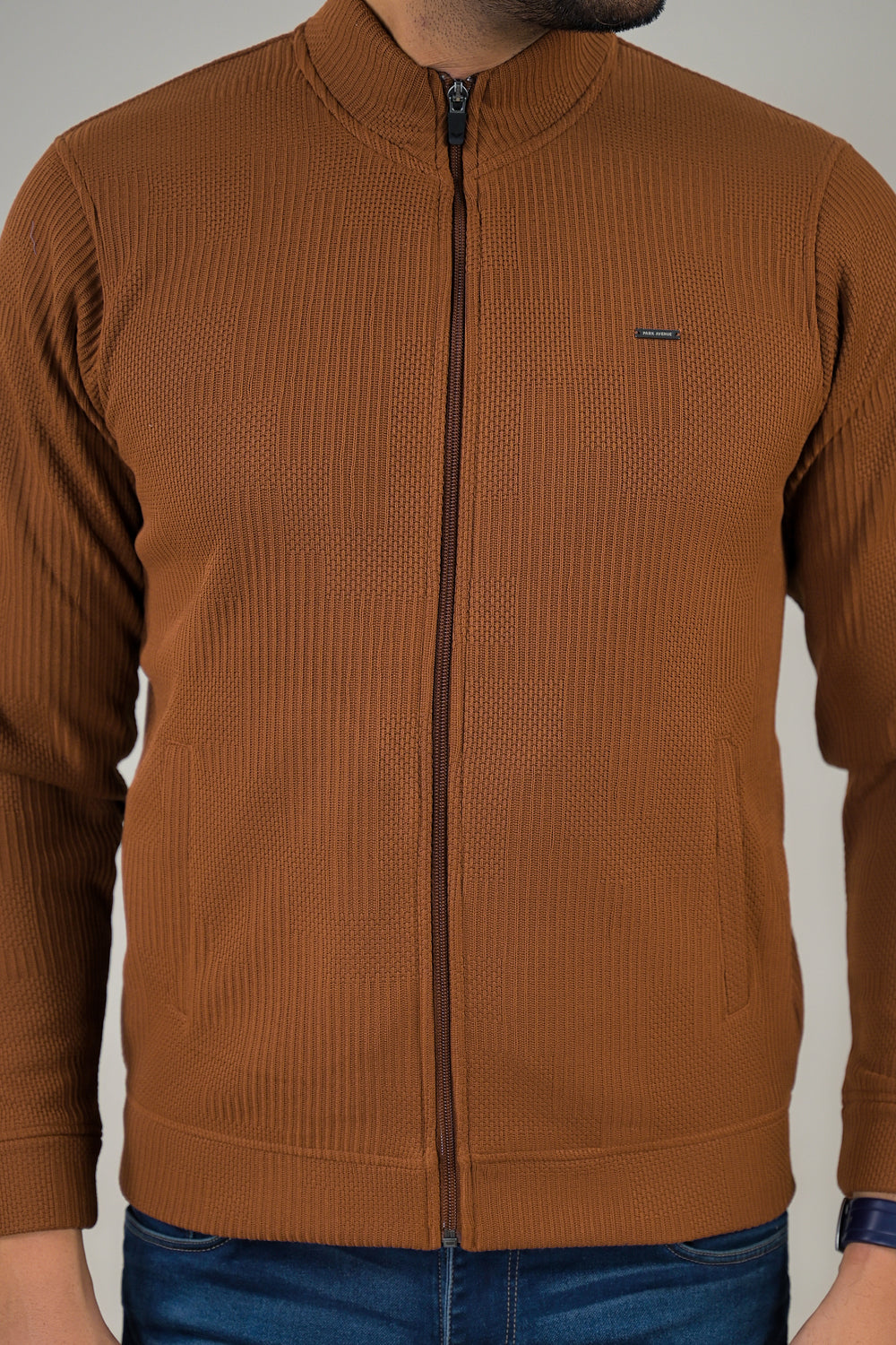 Park- Avenue Men's Textured Knit Full-Zip Sweatshirt.