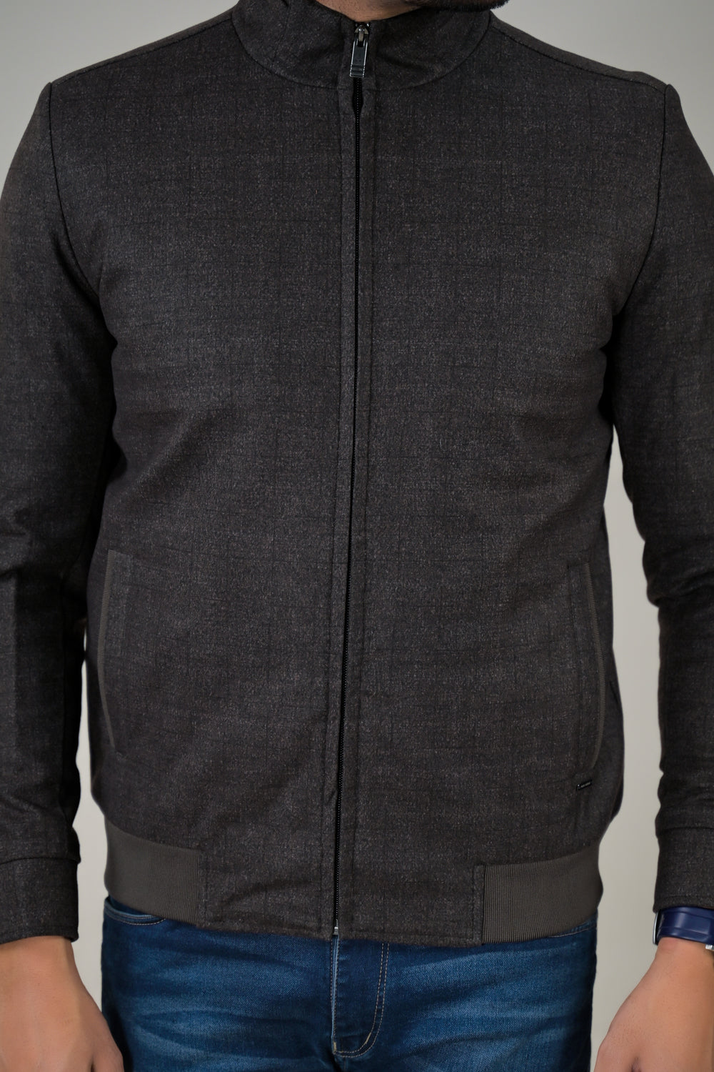 Park- Avenue Men's Stand Collar Full Zipper Jacket