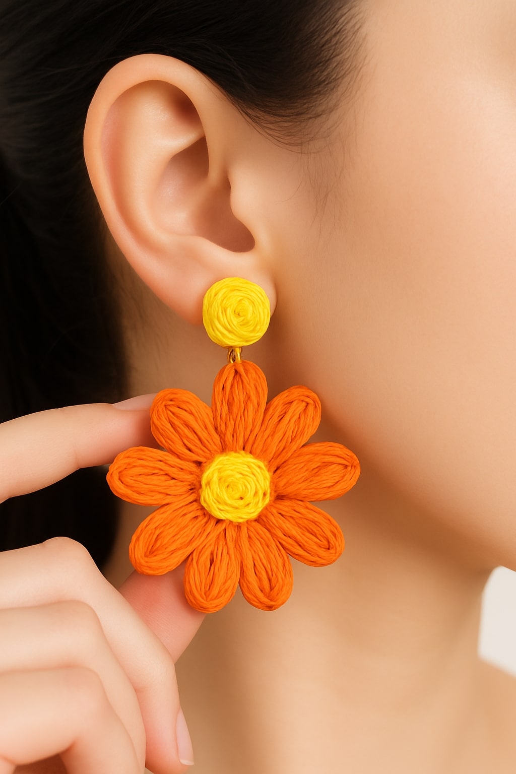 Orange & Yellow Floral Earrings