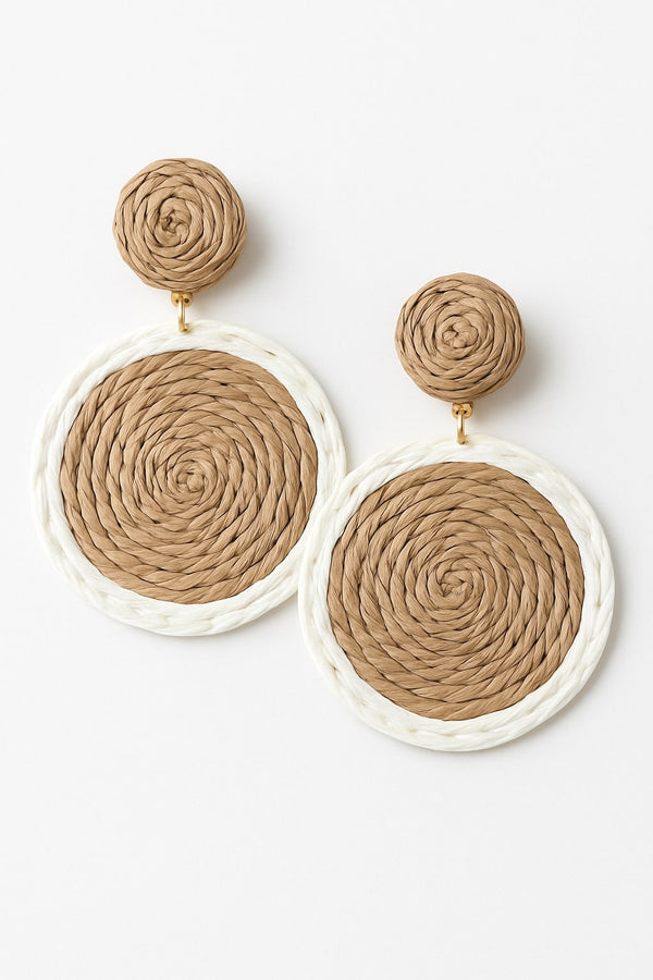 Two-Tone Woven Circle Earrings