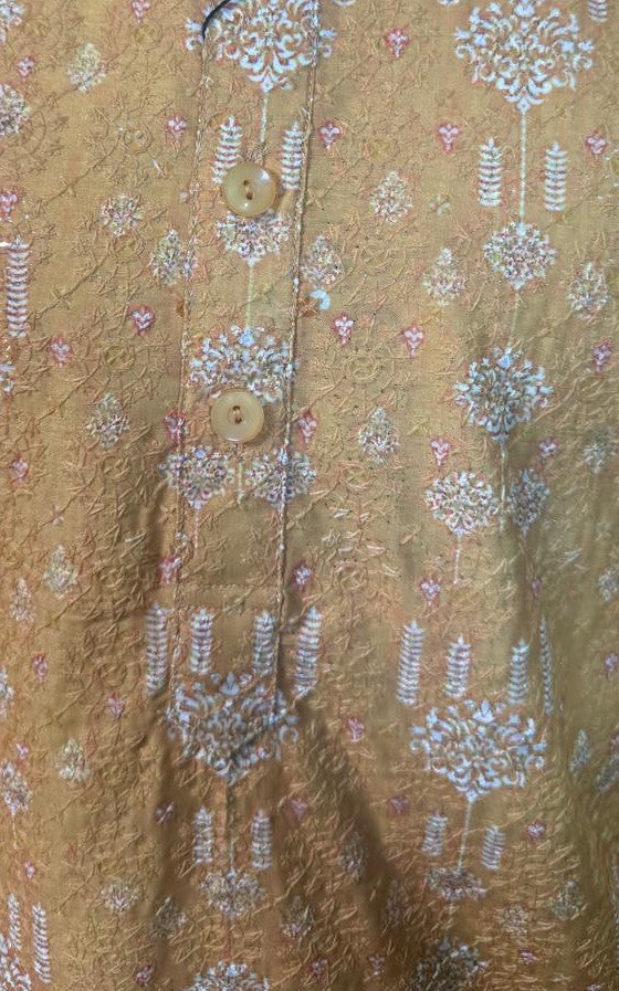 Soul Armor Mens Traditional Mustard Printed Kurta Set