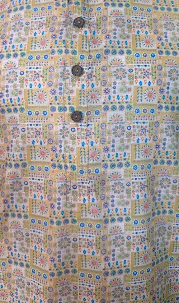 Soul Armor Mens Yellow Ethnic Printed Kurta Set