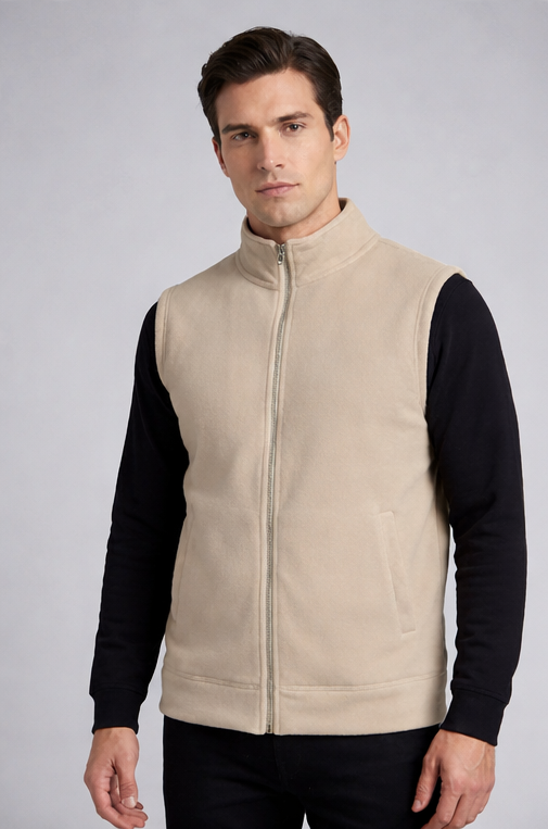 Soul Armor Mens Solid High Neck Sleeveless Outerwear Jacket