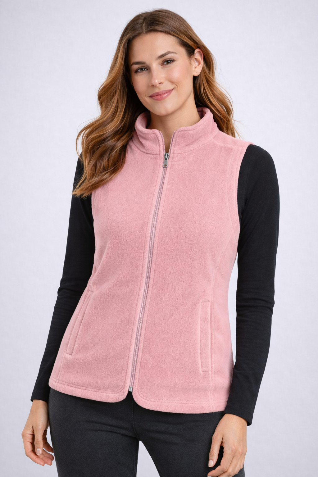 Soul Armor Solid Warm Fleece Sleeveless Womens Winter Jacket
