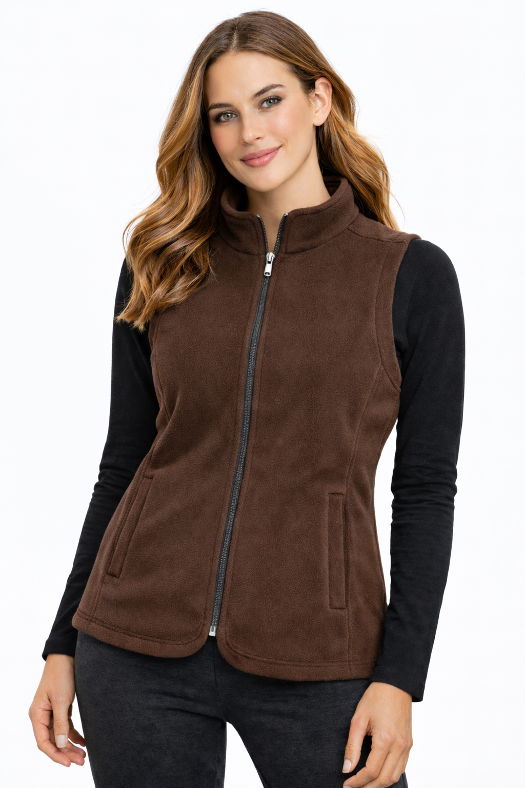 Soul Armor Solid Warm Fleece Sleeveless Womens Winter Jacket