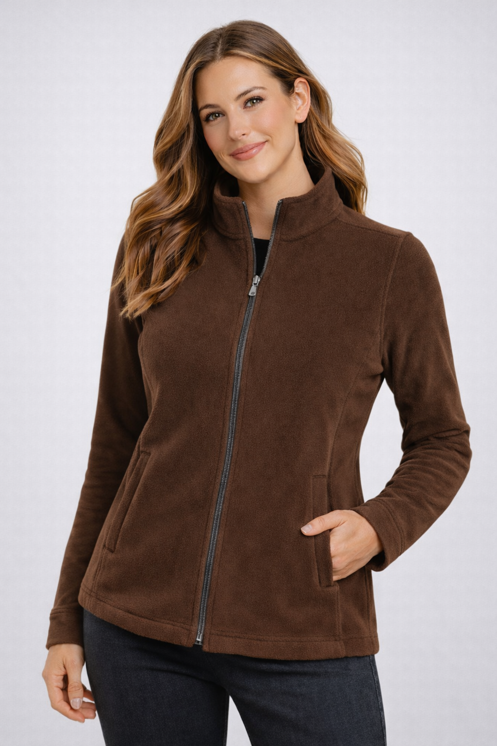 Soul Armor Solid Full Zip Fleece Winter Womens Jacket
