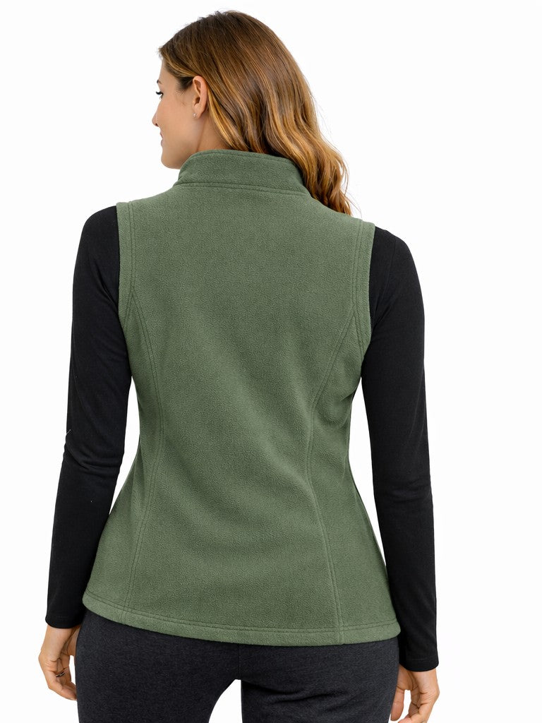 Soul Armor Solid Warm Fleece Sleeveless Womens Winter Jacket