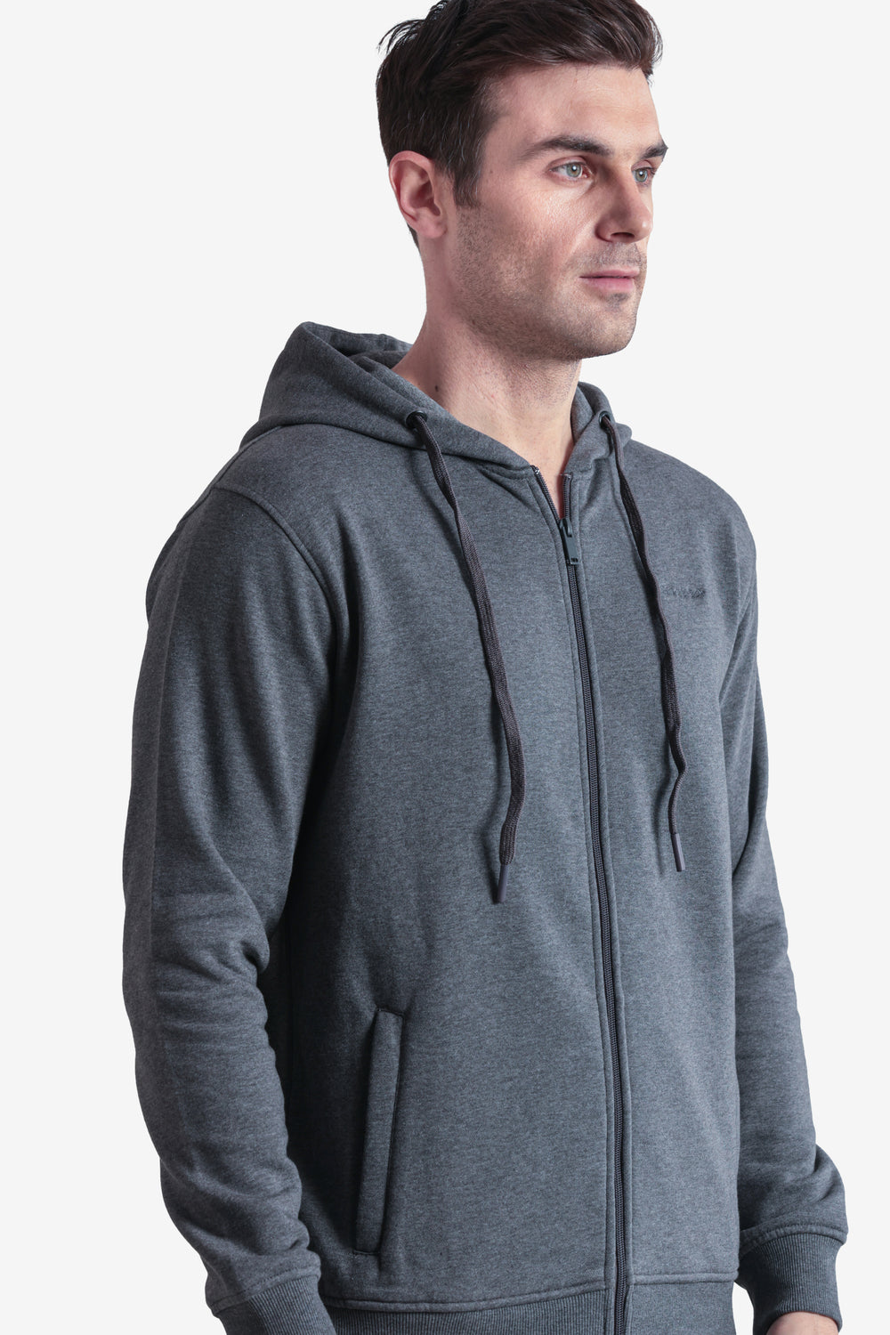 On-vers Solid Casual Zip-Up Hoodie