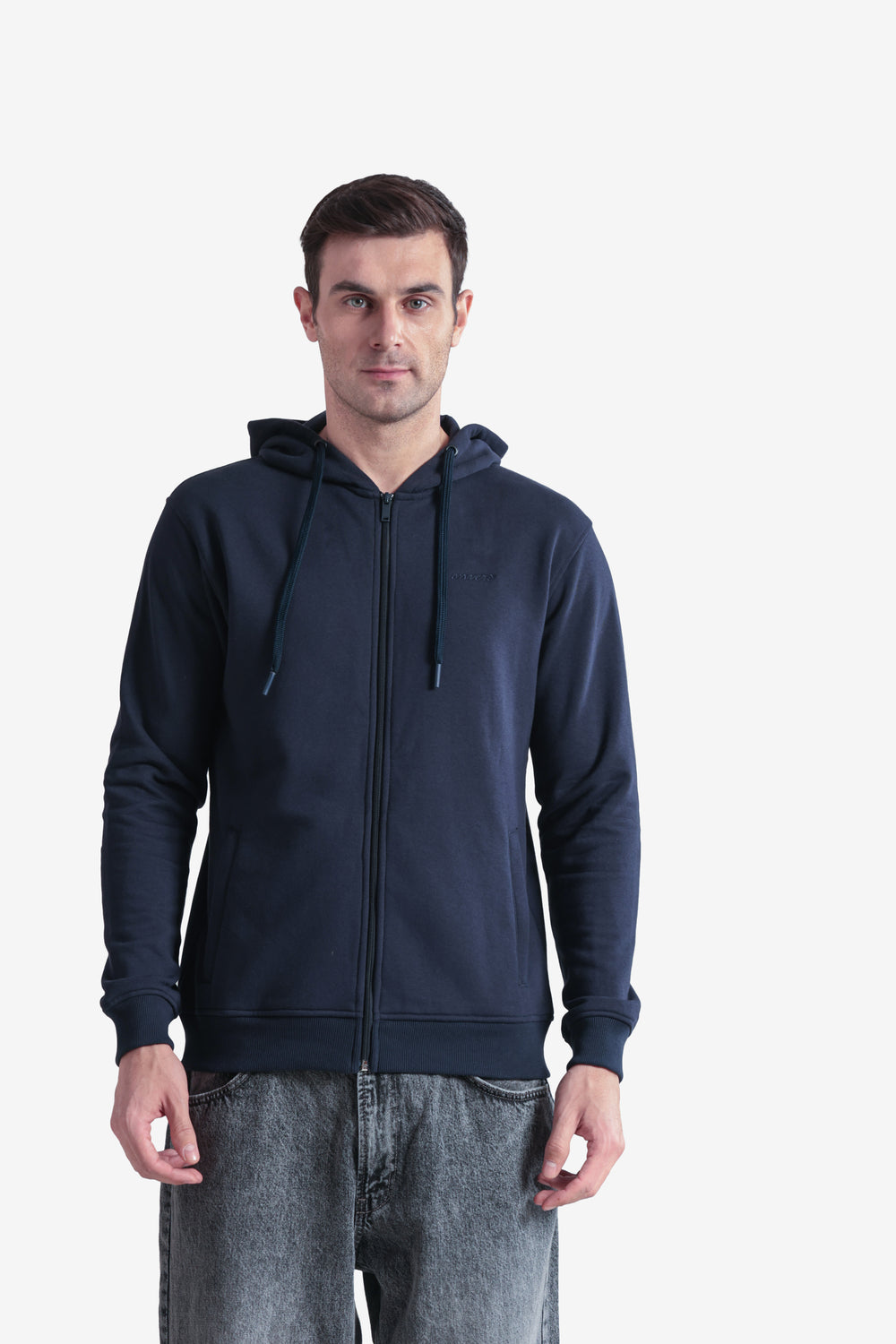 On-vers Solid Casual Zip-Up Hoodie