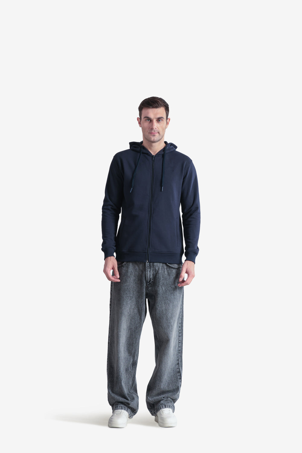 On-vers Solid Casual Zip-Up Hoodie