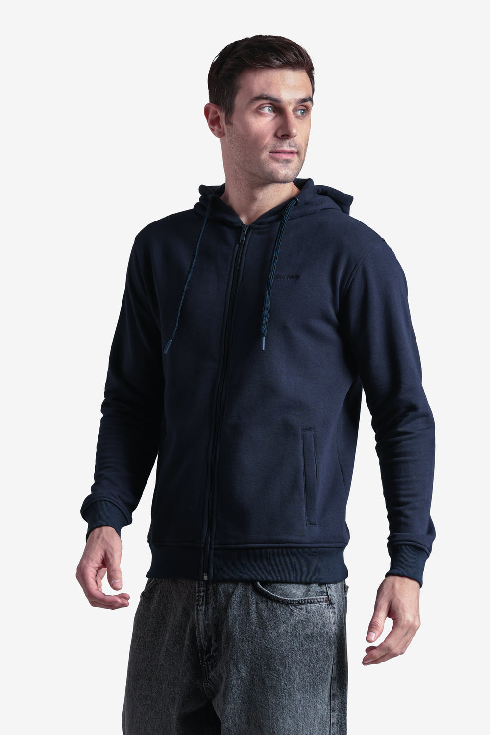 On-vers Solid Casual Zip-Up Hoodie