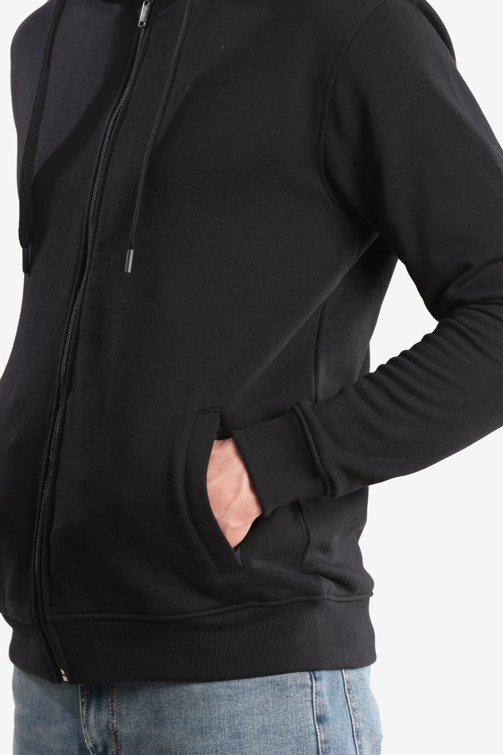 On-vers Solid Casual Zip-Up Hoodie