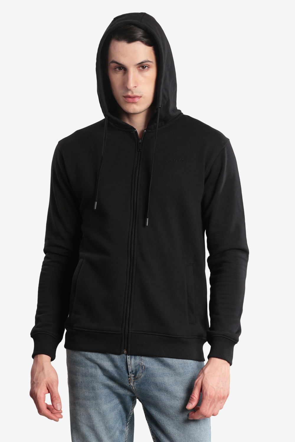 On-vers Solid Casual Zip-Up Hoodie