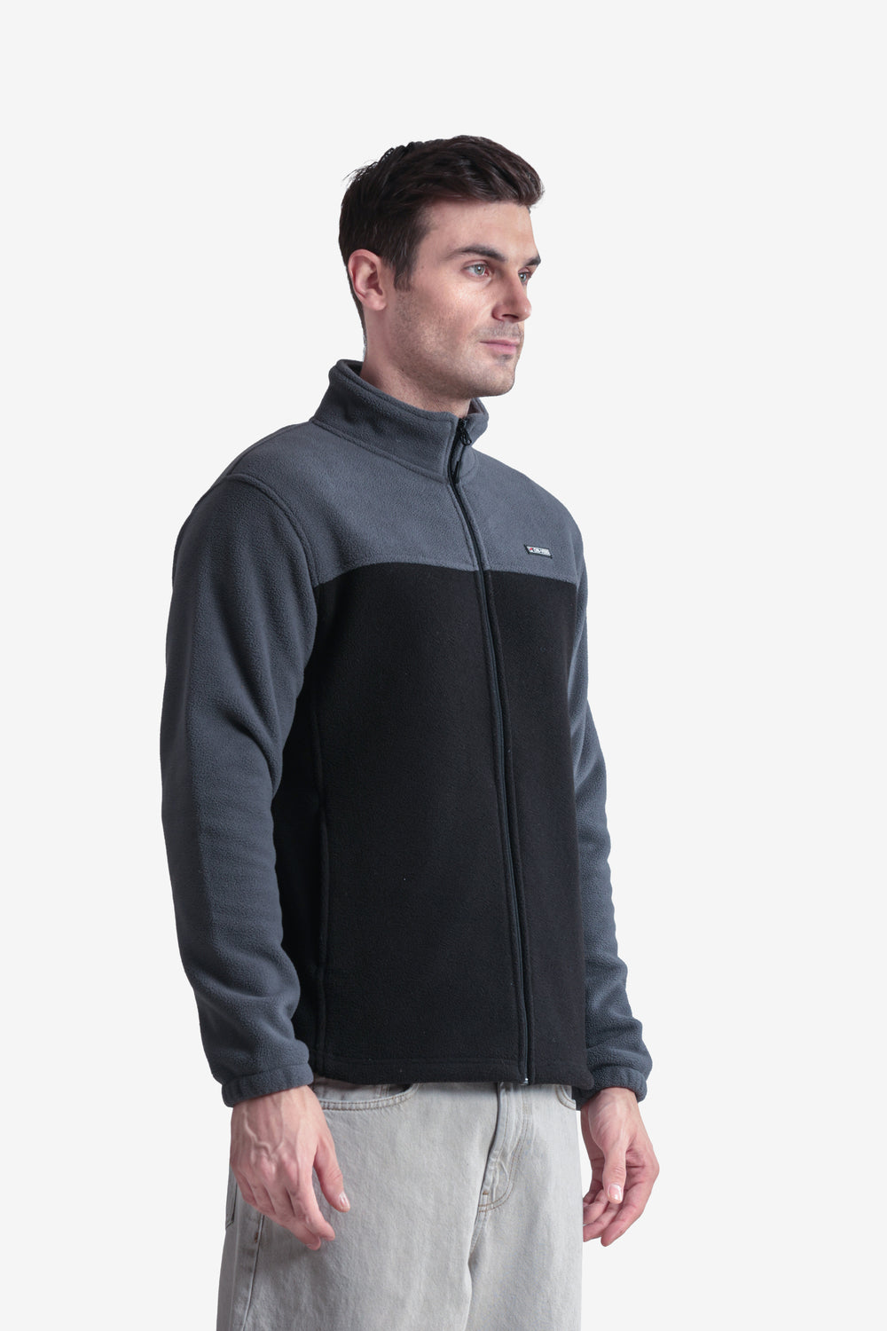 Dual-Color Warm Full Zip Fleece Sweatshirt
