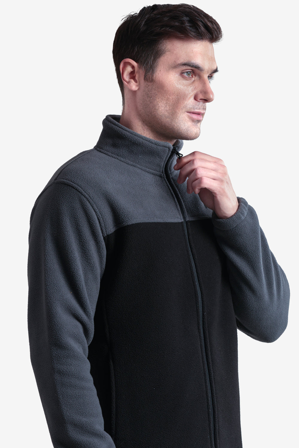 Dual-Color Warm Full Zip Fleece Sweatshirt