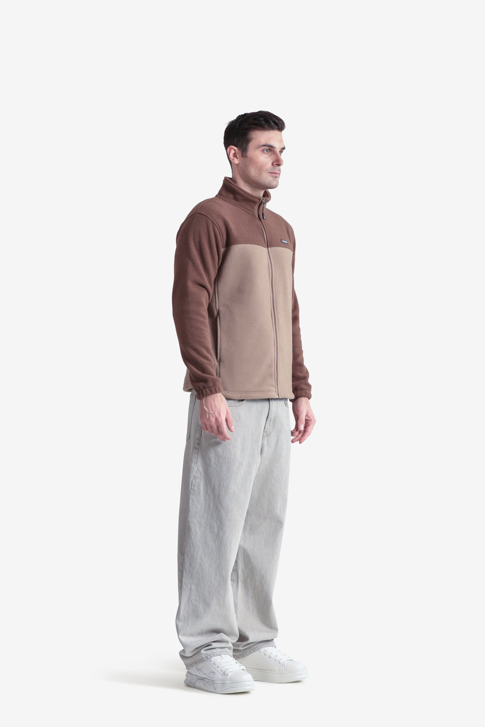 Dual-Color Warm Full Zip Fleece Sweatshirt